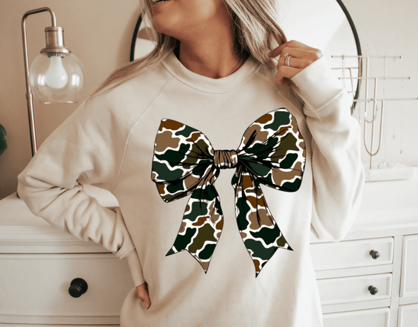 Camo Bow Tshirt - The Pointe Boutique