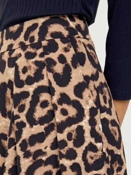Leopard Pleated Shorts - The Pointe Boutique