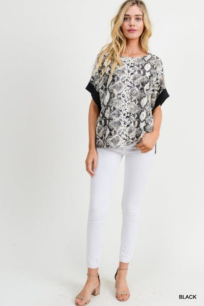 NO PROMISES SNAKESKIN TOP - The Pointe Boutique