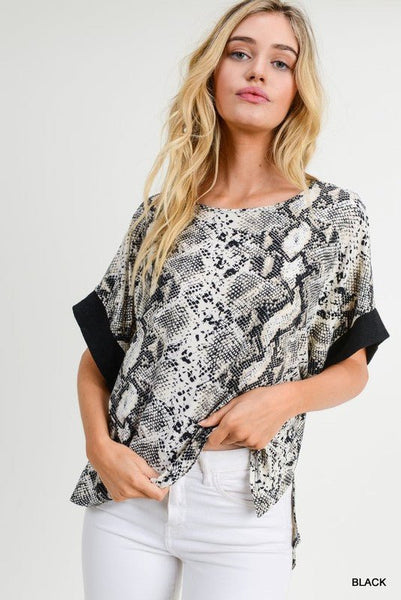 NO PROMISES SNAKESKIN TOP - The Pointe Boutique