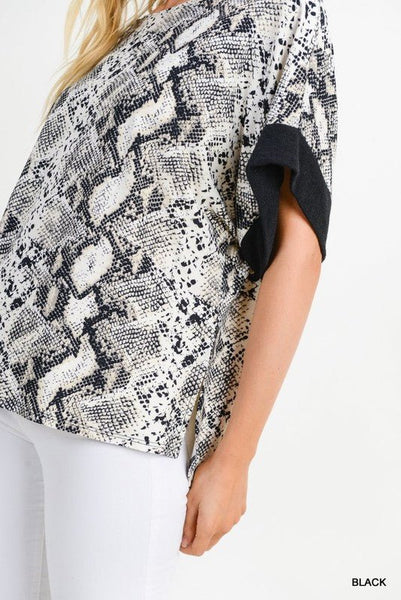 NO PROMISES SNAKESKIN TOP - The Pointe Boutique