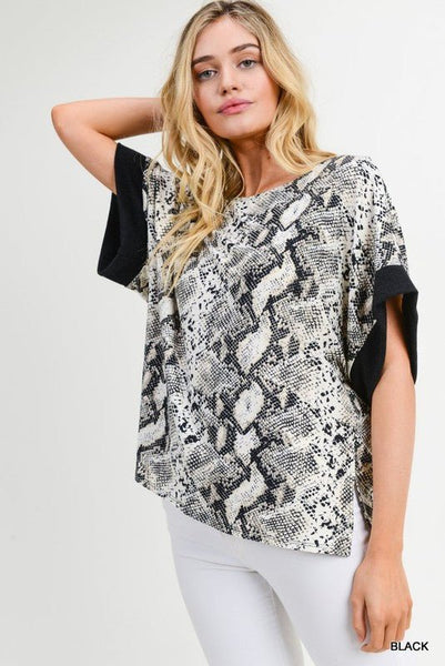 NO PROMISES SNAKESKIN TOP - The Pointe Boutique