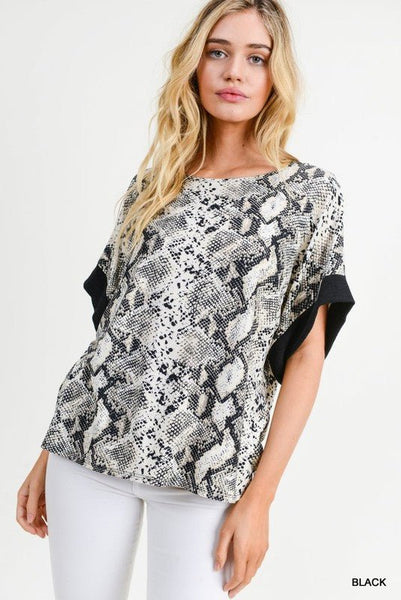 NO PROMISES SNAKESKIN TOP - The Pointe Boutique