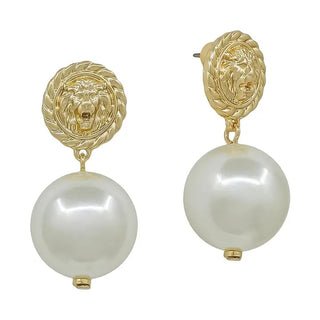 1.5" 14mm coin pearl stud earring water resistant