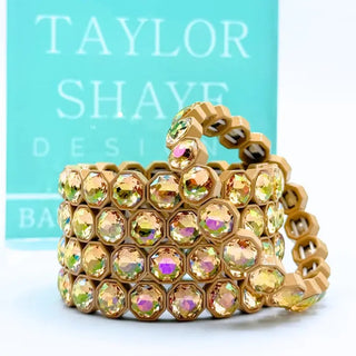 tan champagne crystal stretch bracelets