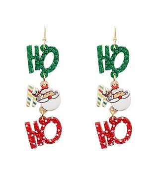 Ho Ho Ho Santa Christmas earrings