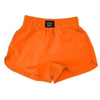 Lulu Orange OG Shorts – orange boxer shorts with a Lulu Mac label