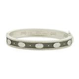 black and silver oval eternity hinged bangle