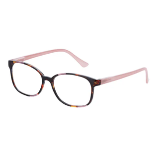 tortoise and pink rectangle reading glasses