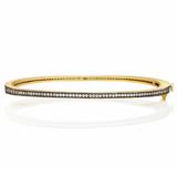 thin gold pave hinged bangle