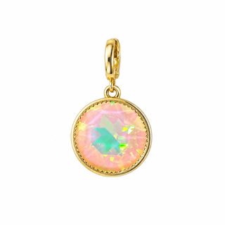 iridescent opal look round charm