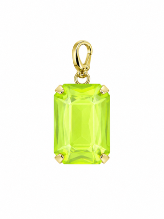 lime green emerald cut crystal charm