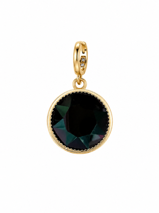 deep green round crystal charm