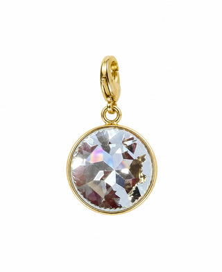 clear round crystal charm