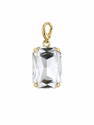 clear emerald cut crystal charm