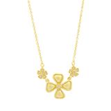 gold clover flower pendant necklace