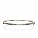 thin silver pave hinged bangle