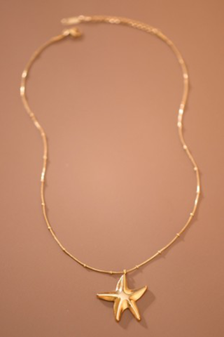 gold starfish pendant necklace