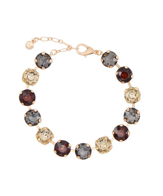 gold bracelet with multicolor round stones