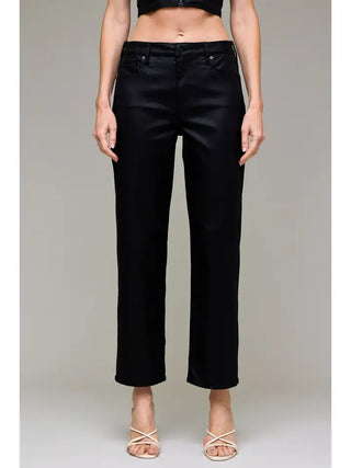 Molly Coated Black Jeans – coated black straight leg jeans