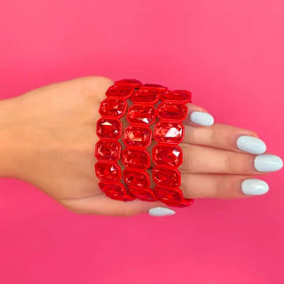 giselle red crystal stretch bracelet