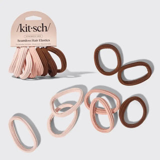 Recycled Seamless Hair Elastics 8pc Set - Rosewood - Kitsch - The Pointe Boutique