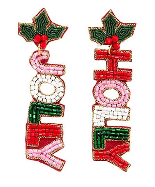 Holly Jolly beaded Christmas drop earrings