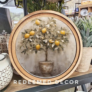 8" Round Lemon Tree Art - The Pointe Boutique
