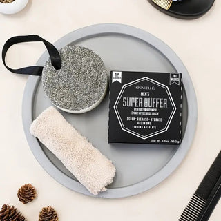 Men's Super body wash buffer with black scrubber in Verbena Absolute
