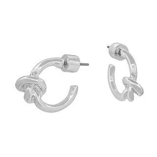 small .5" silver metal knot earring water resistant