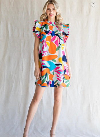 Heather Smoker Ruffled Dress