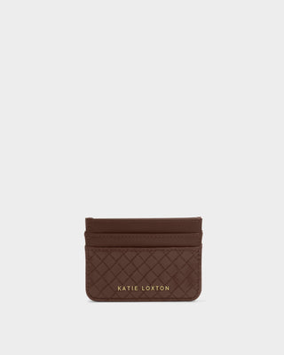Nova Woven Texture Card Holder-Chocolate – chocolate woven-texture card holder