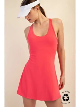 Flamingo Pink Tennis Romper
