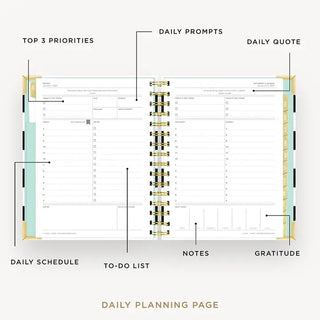 black and white stripe 2027 daily planner