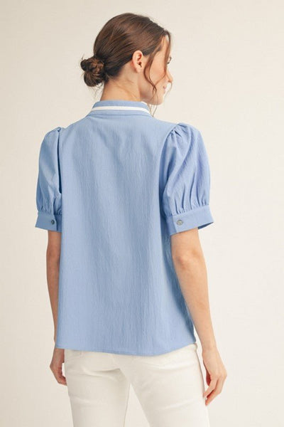 Baroque Floral Applique Detail Top - The Pointe Boutique