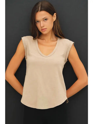 Basic Scoop Neck Cap Sleeve Top - The Pointe Boutique