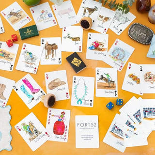 rodeo themed illustrated playing cards