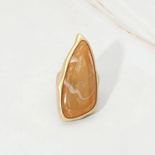 Ally Skye Bold Abstract Natural Stone Stretch Ring – view 8