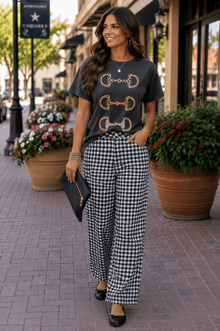 Black Horsebit Tshirt - The Pointe Boutique