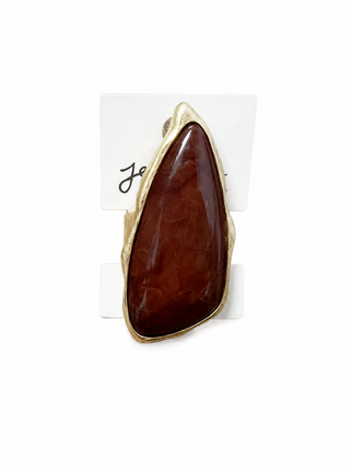 Ally Skye Bold Abstract Natural Stone Stretch Ring – view 7