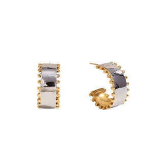 Bold Duo Hoops ~ 18k Gold Plated Stainless Steel Water Resistant - The Pointe Boutique