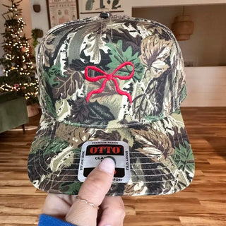 Bow Camo Structure Hat - The Pointe Boutique