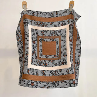 grey and brown geometric square scarf