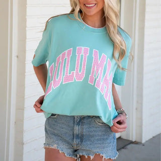 Chalky Mint Polka Dot Lulu Mac Tshirt - The Pointe Boutique