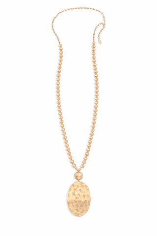 Champagne Gold Beaded Necklace - The Pointe Boutique