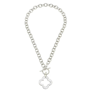 Clover Front Toggle Necklace, Silver 3510VS - The Pointe Boutique