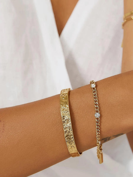 Cyrus 18K Gold Non - Tarnish CZ Chain Bracelet - The Pointe Boutique