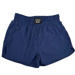 Lulu Navy OG Shorts – navy boxer shorts with a Lulu Mac label