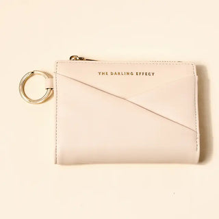 Luxe Pocket Wallet–Oat – oat cream pocket wallet with gold key ring