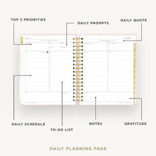 pink peony bookcloth 2027 daily planner